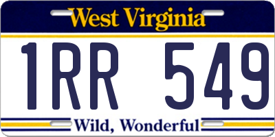 WV license plate 1RR549