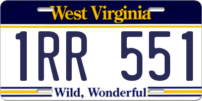WV license plate 1RR551