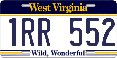 WV license plate 1RR552