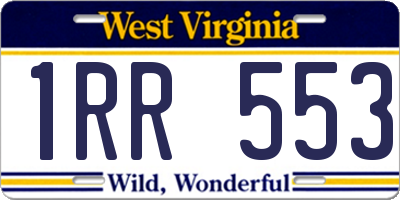 WV license plate 1RR553