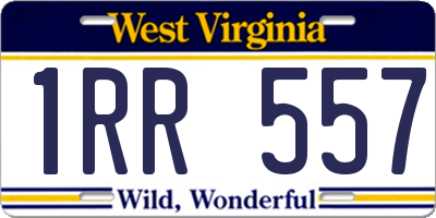 WV license plate 1RR557