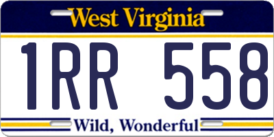 WV license plate 1RR558