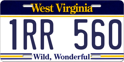WV license plate 1RR560