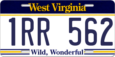 WV license plate 1RR562