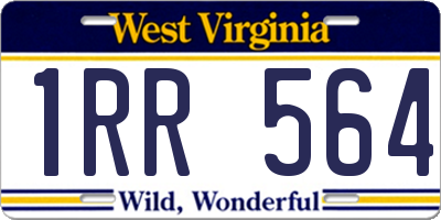 WV license plate 1RR564