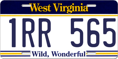 WV license plate 1RR565
