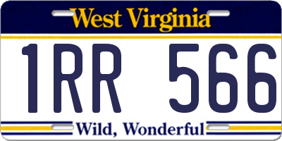 WV license plate 1RR566