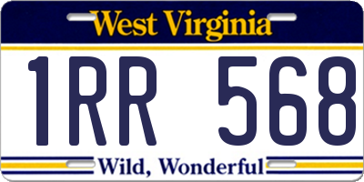 WV license plate 1RR568