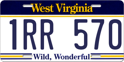 WV license plate 1RR570