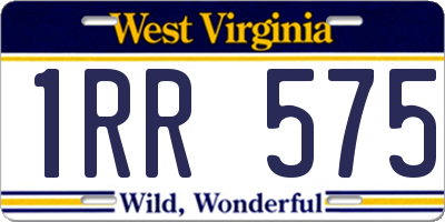 WV license plate 1RR575