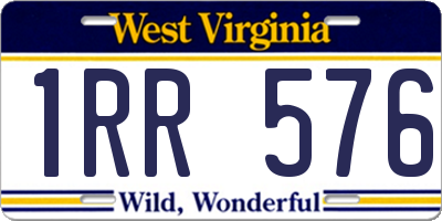 WV license plate 1RR576
