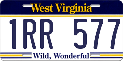 WV license plate 1RR577