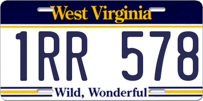 WV license plate 1RR578