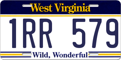 WV license plate 1RR579