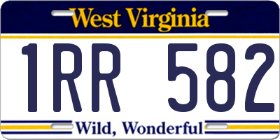 WV license plate 1RR582
