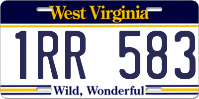 WV license plate 1RR583