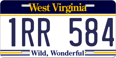 WV license plate 1RR584