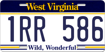 WV license plate 1RR586