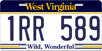 WV license plate 1RR589