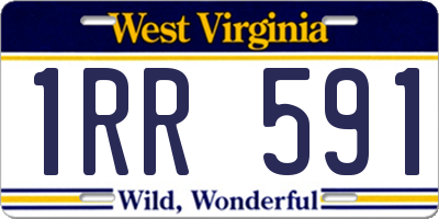 WV license plate 1RR591