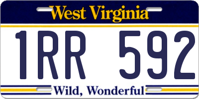WV license plate 1RR592