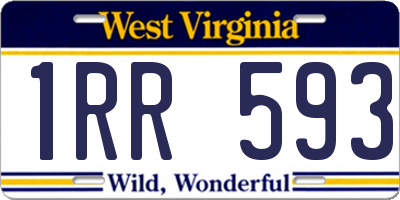 WV license plate 1RR593