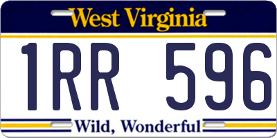 WV license plate 1RR596