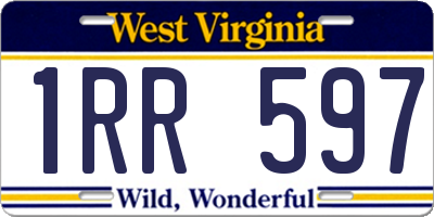 WV license plate 1RR597