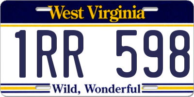 WV license plate 1RR598