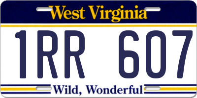 WV license plate 1RR607