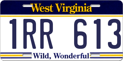 WV license plate 1RR613