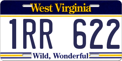 WV license plate 1RR622
