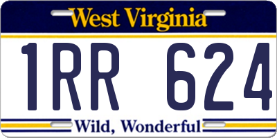 WV license plate 1RR624