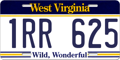 WV license plate 1RR625