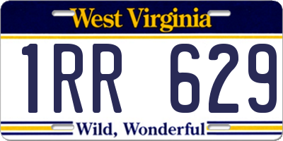 WV license plate 1RR629