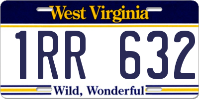 WV license plate 1RR632