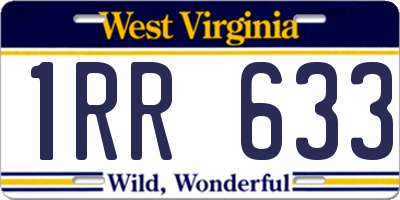 WV license plate 1RR633