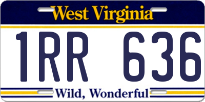 WV license plate 1RR636