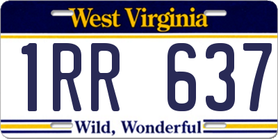 WV license plate 1RR637