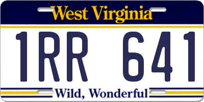 WV license plate 1RR641