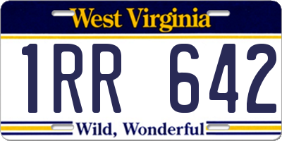 WV license plate 1RR642