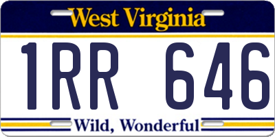 WV license plate 1RR646