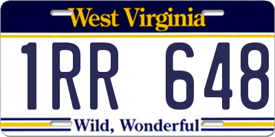 WV license plate 1RR648