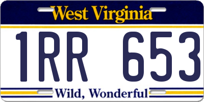 WV license plate 1RR653