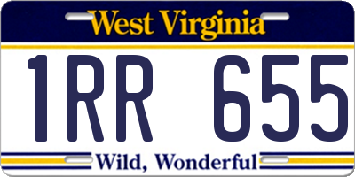 WV license plate 1RR655