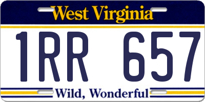 WV license plate 1RR657