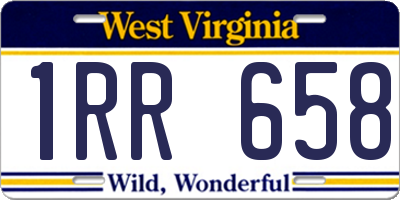 WV license plate 1RR658