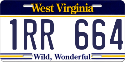 WV license plate 1RR664