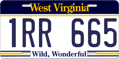 WV license plate 1RR665