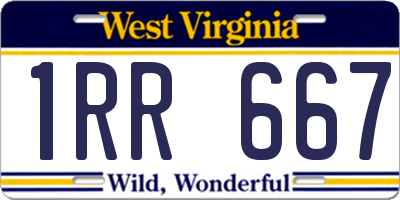 WV license plate 1RR667